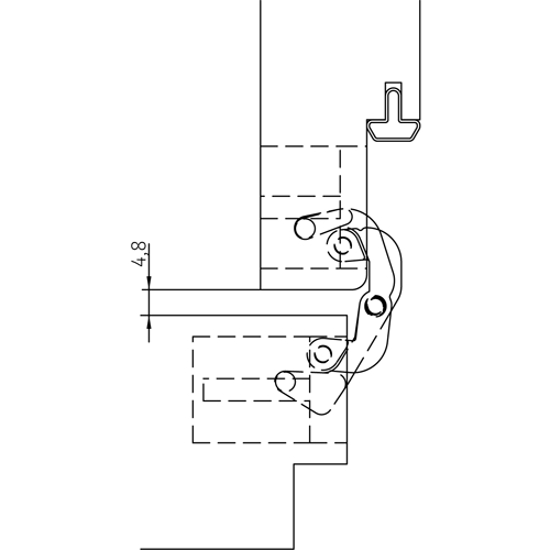 HH-19 B, скрытая петля, цвет - черный фото дверная фурнитура Иваново