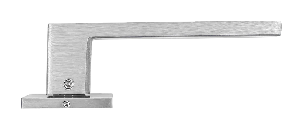 Ручка дверная SULLA  MH-48-S6 SSC/BL на квадратной розетке 6 мм, цвет суперматовый хром / черный, ЦАМ Light фото фурнитура Иваново
