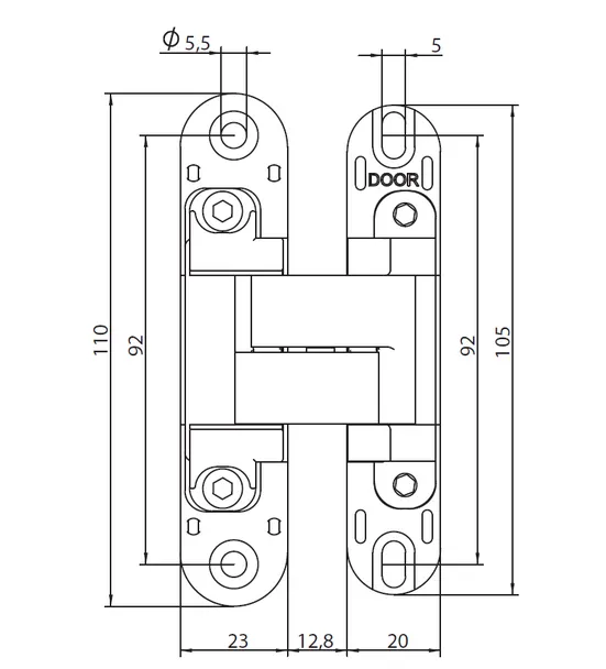 HH-19 SC, скрытая петля, цвет - мат.хром фото купить в Иваново