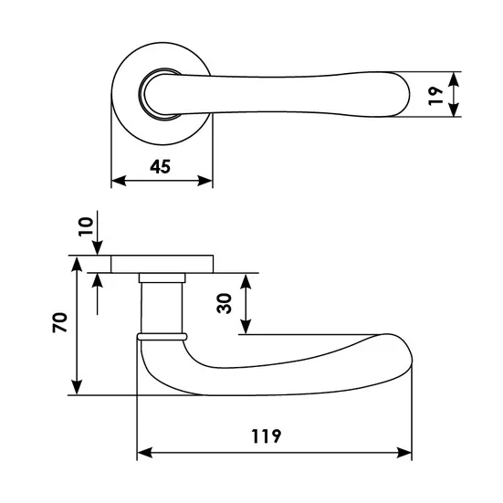 RING R3-E OBR, ручка дверная, цвет - кофе фото купить в Иваново